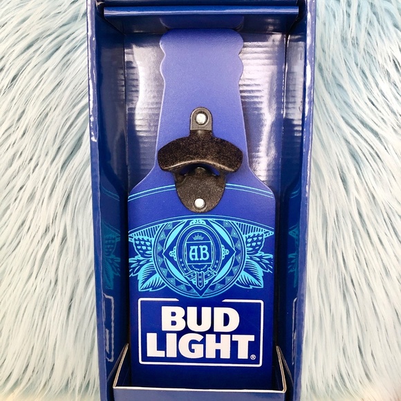 Bud Light, Beer Bottle, Opener, Wooden, Metal Opener, New In Box - Picture 2 of 8